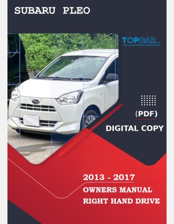 subaru pleo 2013 2014 2015 2016 and 2017 owners manual